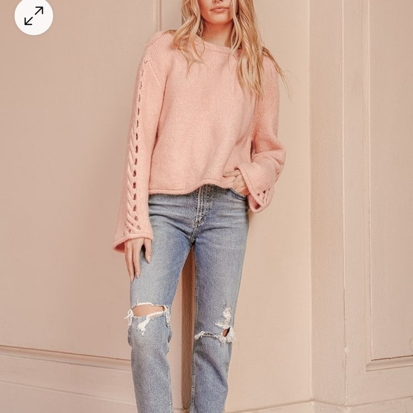 Lulus Level of Detail Blush Pink Cutout Sleeve Sweater - Picture 2 of 10
